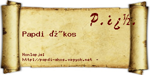 Papdi Ákos névjegykártya