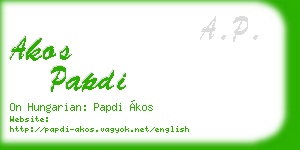 akos papdi business card