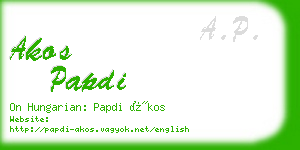 akos papdi business card
